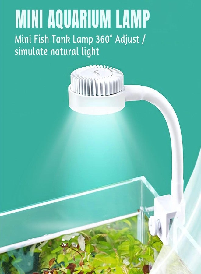 VAYINATO Nepall Mini Nano White Clip On Back Planted Aquarium Fish Tank Light with USB Plug | 5W | 7000-8000K | Waterproof | 360 Flexible | Aluminium Body - Image 3